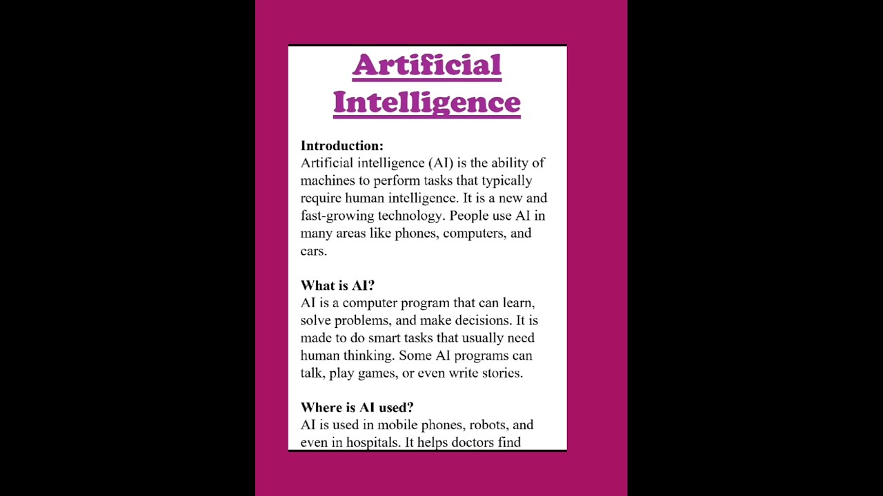 Artificial Intelligence Essay Writing in English 200 Words- 188