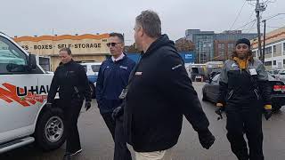 Boston police conducting an investigation at the U-Haul on Mass Ave