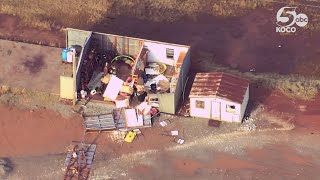 WATCH: Sky 5 video shows damage left behind after tornado hits near Fairview