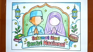 MEWARNAI SKETSA GAMBAR TEMA HARI SANTRI NASIONAL - GAMBAR HARI SANTRI NASIONAL