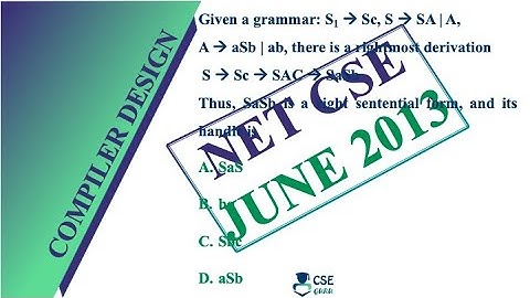 Find Handle | UGC NET June 2013 | Compiler Design | NET cse