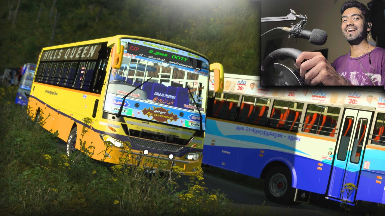 Rainy Coimbatore to Ooty Bus Ride in ETS 2