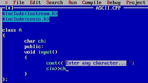 C++ program to print ASCII value of any character using classes | print ASCII value of character