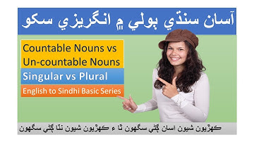 English to Sindhi | Basic English | Unit 02 | Singular and Plural | Countable and Uncountable  Nouns