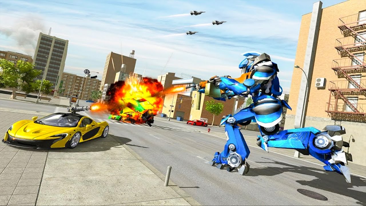 US Police Monster Truck Robot Game - Fun Robot Car Action Gameplay