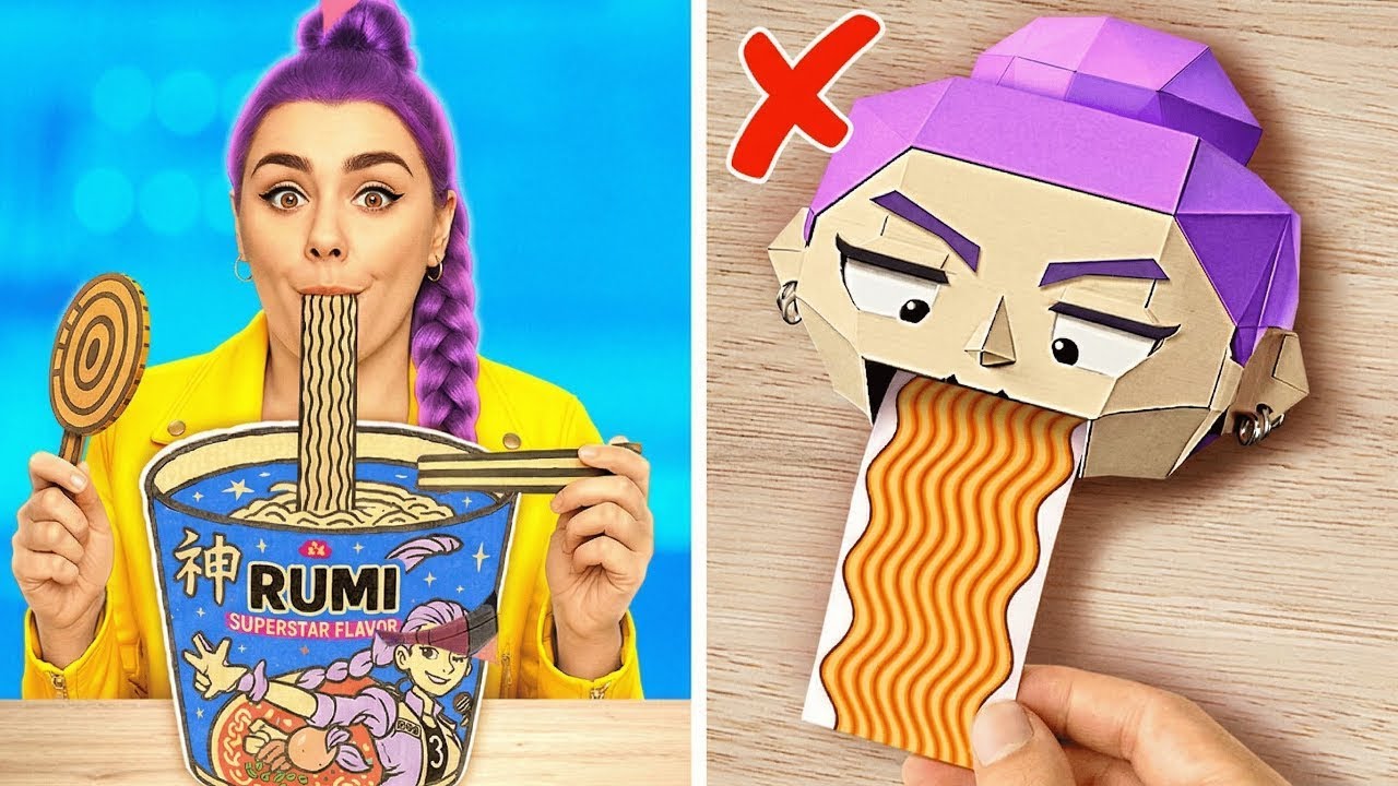 LEGO or CARDBOARD Rumi? 💜 Ultimate Gamebook Battle 😱 #Rumi