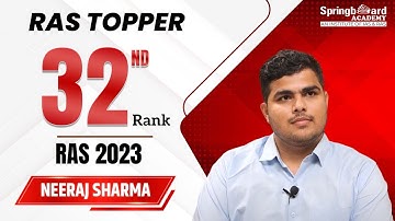 Mr. Neeraj Sharma | RAS-2023 | Rank-32 | Mock Interview | SpringBoard Academy