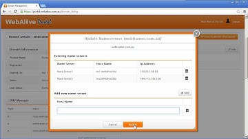 How to Change Name Servers, A and MX Records through the WebAlive Portal