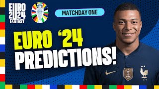 MATCHDAY ONE PREDICTIONS! 👀 | France + Germany to slip up?! | UEFA EURO 2024 Fantasy Tips + Strategy
