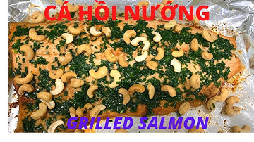 Grilled salmon       cá hồi nướng cuốn bánh tráng
