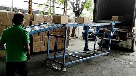 Telescopic Gravity Cartons Unloading Roller Conveyor
