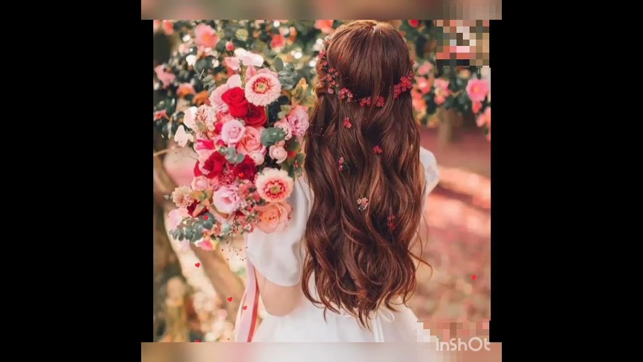 stylish face hidden Dpz with flowers for Girls💞/ girls dpz for watsaap