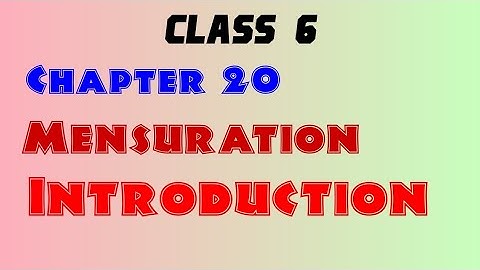 Class 6||Chapter 20||Mensuration||Introduction|| M. S Study for CBSE pattern|| R.D. Sharma Maths||