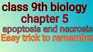 class 9 biology chapter 5 apoptosis and necrosis/easy trick to remember apoptosis and necrosis