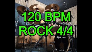 ROCK BEAT 120 BPM - DRUMS 4/4 (No Fills) Straight Beat - Drum Track / Loop / Metronome
