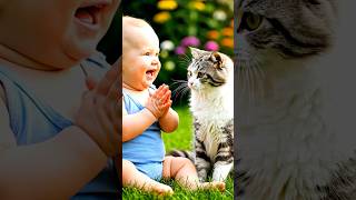 Baby Put Hand In The Cat Mouth