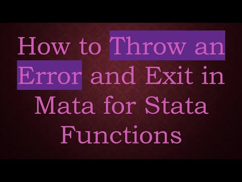 How to Throw an Error and Exit in Mata for Stata Functions
