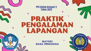 PPG Kategori 2 Mapel B. Jawa LPTK UNESA, Materi Basa Rinengga