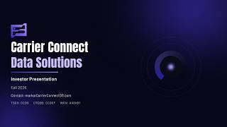 Carrier Connect Data Solutions Inc. (OTCQB: CCDSF | TSXV: CCDS): Virtual Investor Conferences News
