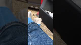 Pit and Pat wiggling their toes in toe socks