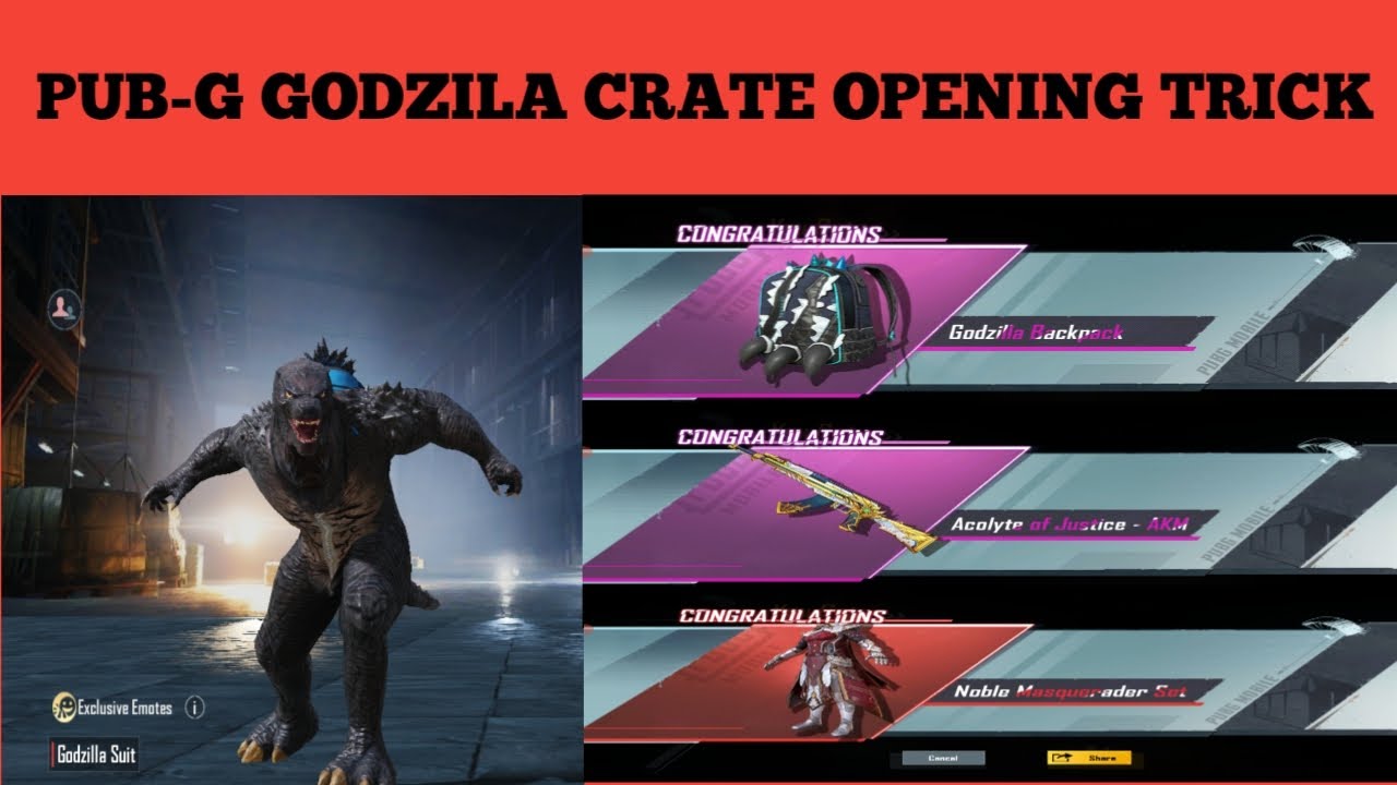 PUB-G NEW CRATE OPENING TRICK | GODZILA NEW CRATE OPENING | PUBG KR CRATE OPENING | PUBG NEW UPDATE
