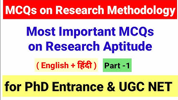 MCQs on Research Methodology for PhD/UGC NET Part-1 |  MCQs on Research Aptitude | UGC NET MENTOR