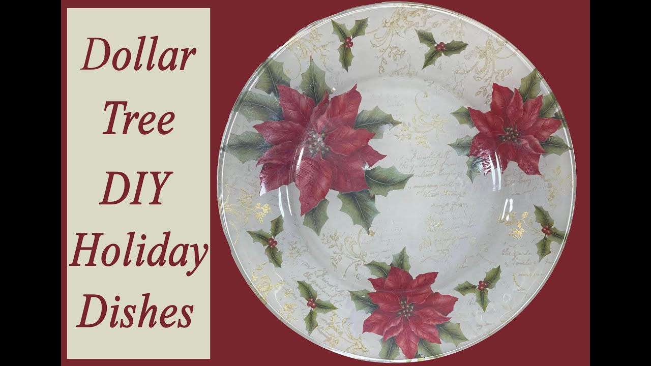 Dollar Tree DIY Holiday Plates by Debbie Cole YouTube
