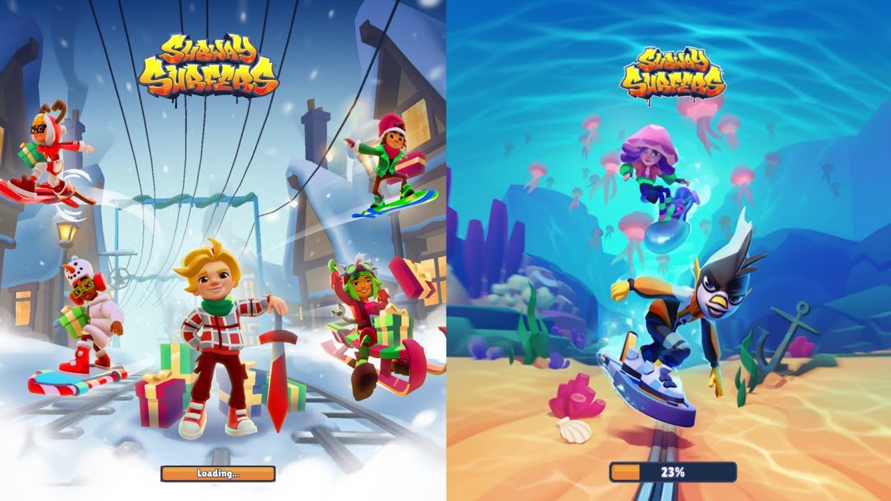 Subway Surfers : North Pole 🆚 Underwater World 2024 Maps Comparison 