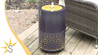 Sunnydaze Tall Flower Cutout Outdoor Water Fountain With Leds - 21 H-Hdc-208