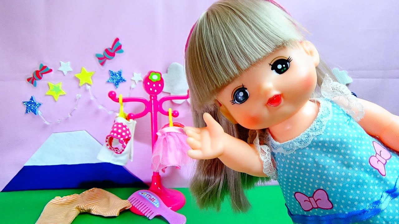 メルちゃんはじめておしゃれセットでかわいくおきがえ アニメおもちゃ 服 お世話 Youtube
