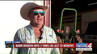 Man caught on video breaking into barn in McLoud