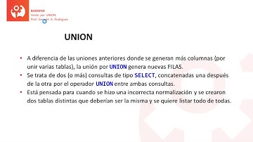 Curso BackEnd U2·36 - Unión de tablas usando UNION - MySQL