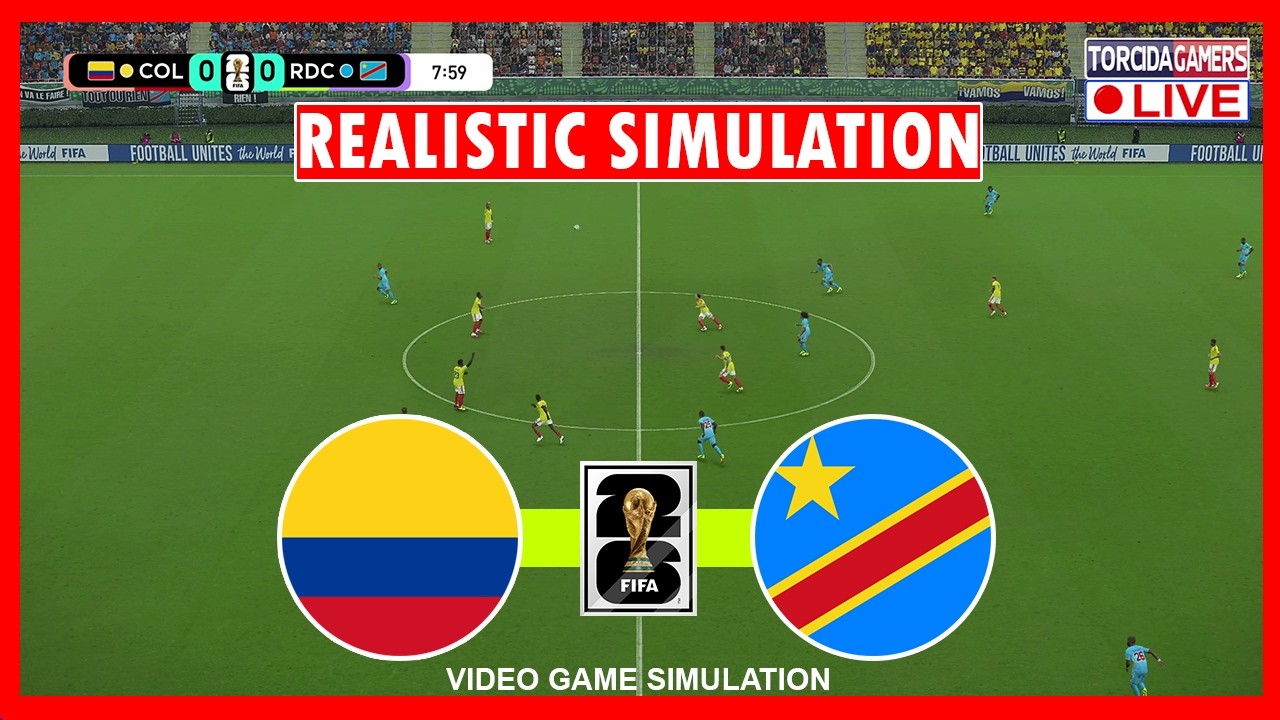 Colombia vs DR Congo I Video Game Simulation I eFootball PES 2021 Simulation