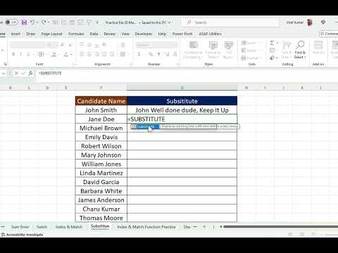 Part-269 : Replace old text with new text ( Substitute Function) in Excel.