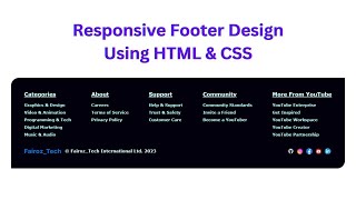 responsive footer html css. source code is free.