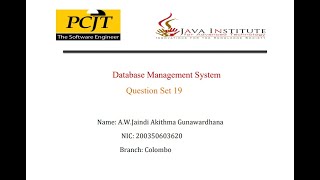 DBMS Question set 19