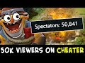 50,000 people watching CHEATER Techies — beware of scripts/hacks in Dota