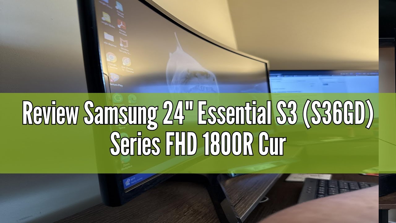 Review Samsung 24" Essential S3 (S36GD) Series FHD 1800R Curved Computer Monitor, 100Hz, Game Mode,