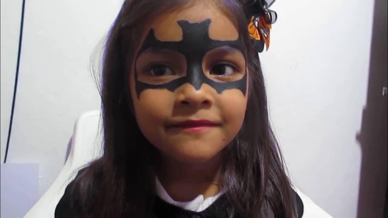DIY How to makeup as Batgirl or Batman for Kids - YouTube