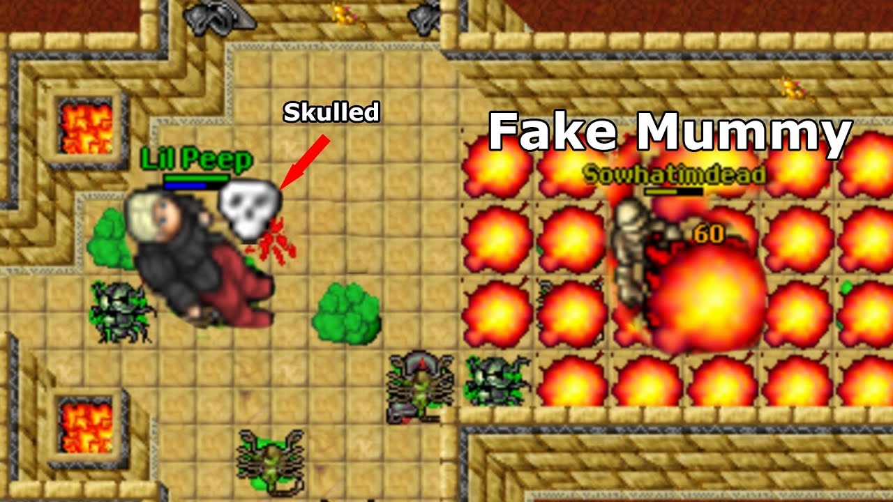 We skulled Tibia Players with a Fake Mummy (Day 1-2 of New Nostalrius 7.4)