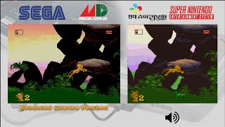 The Lion King - Mega Drive and SNES - Comparison via OSSC @kuenste