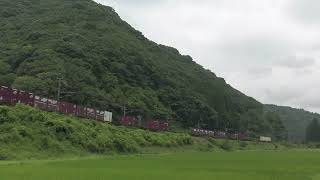 A36仕業 4075レ 延岡貨物 EF81-452 青釜角目　　　　　　　　　　　2022.07.16 市棚－北川