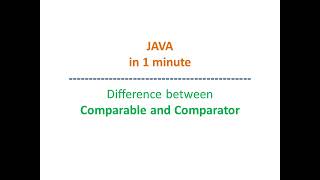 Difference Between Comparable and Comparator | Last minute preparation of interview
