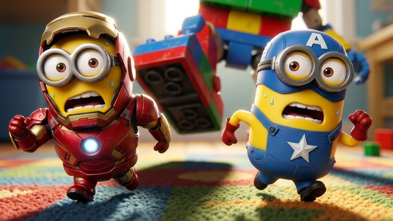 Chased by a Giant LEGO Robot! 🧱 Minions vs Toy Monster Run | Funny Minions 3D Animation