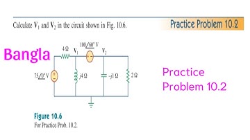 Fundamentals of Electric Circuits-Alexander & Sadiku || Practice Problem 10.2 || Nodal Analysis
