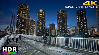 Japan - Tokyo Tatsumi autumn night walk • 4K HDR
