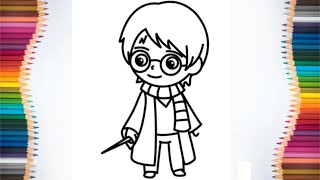 How to Paint Harry Potter Coloring Page | Painting for Kids, Toddlers - 4K 60FPS