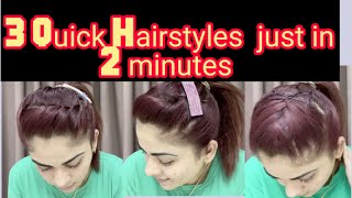 3 quick and easy self hairstyles for girls ｜2 minutes hairstyles | cute self hairstyles