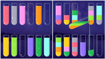 Water Sort Get Color Walkthrough 16 , ios Gameplay Simulator Think Brain Puzzle Android Games