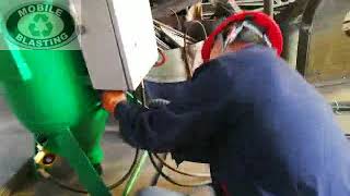Rovan DB225 dustless sandblasting tank wet sandblasting machine working video